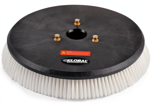 Global Industrial 17in Scrub Brush for Floor Scrubbers Black Plastic-0